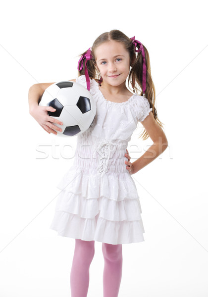 かなり 若い女の子 サッカーボール かわいい 女の子 ストックフォト C Stokkete Stockfresh
