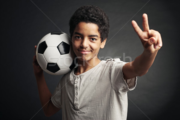 [[stock_photo]]: Gagnant · portrait · ballon · signature · victoire