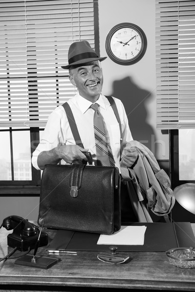 Smiling businessman arriving at office Stock photo © stokkete