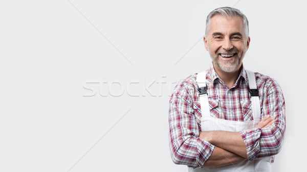 Smiling professional painter portrait Stock photo © stokkete