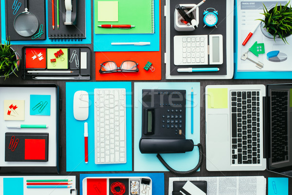 üzlet kreativitás tele takaros asztali laptop Stock fotó © stokkete