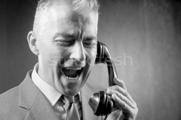 Stockfoto: Man · telefoon · knappe · man · vintage · business