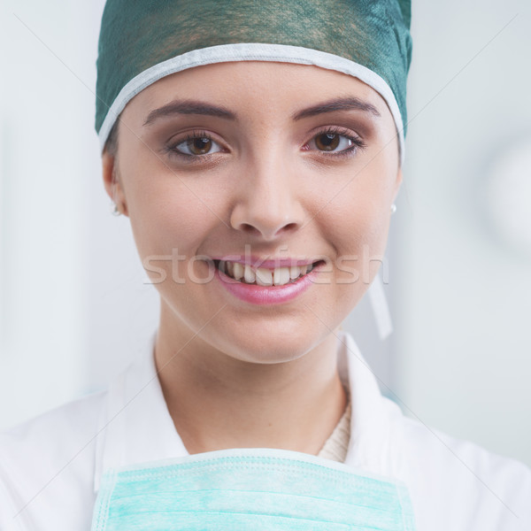 Foto stock: Cirujano · retrato · jóvenes · hermosa · femenino · médicos