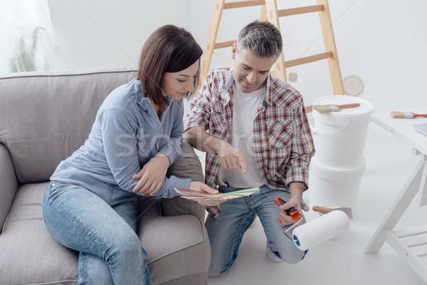 Couple doing a home makeover Stock photo © stokkete