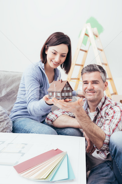 Couple building their dream house Stock photo © stokkete
