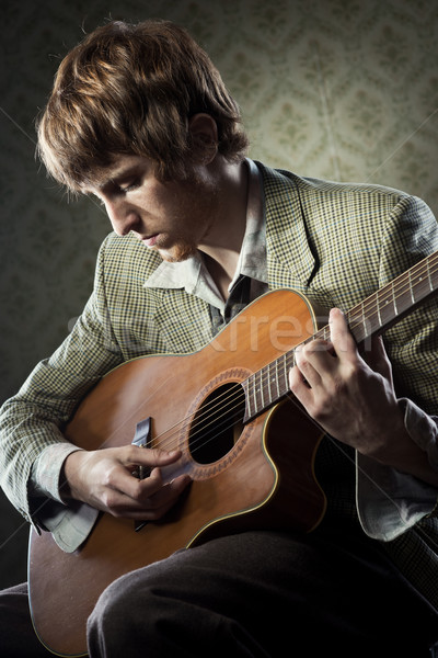 1960s style guitarist Stock photo © stokkete