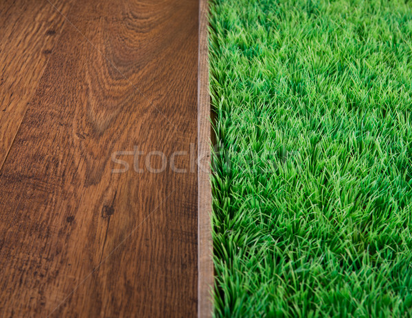 Artificielle gazon luxuriante herbe bois [[stock_photo]] © stokkete