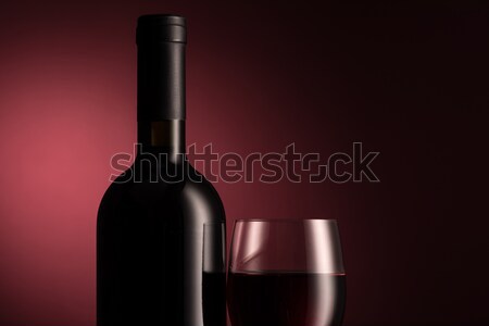 Foto stock: Vino · tinto · botella · madera