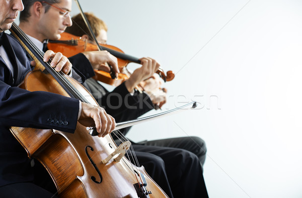 Foto stock: Música · clásica · concierto · violonchelista · violinista · jugando · hombres