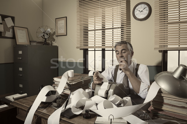 1950 boekhouder kantoor hand kin zakenman Stockfoto © stokkete