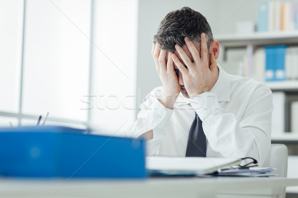 Foto stock: Estresante · Trabajo · agotado · hombre · de · trabajo