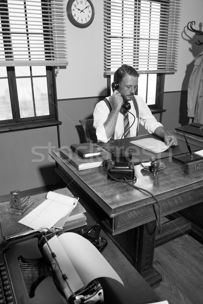 Zdjęcia stock: 1950 · biuro · dyrektor · telefonu · pracy · biurko