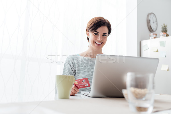 Online shopping at home Stock photo © stokkete