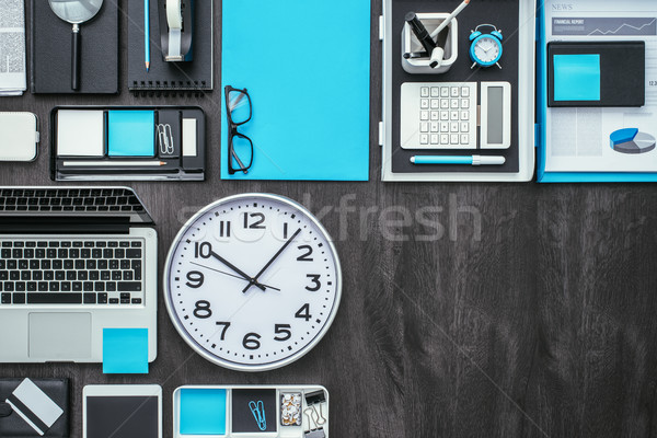 Foto stock: Negocios · productividad · empresarial · escritorio · portátil · oficina