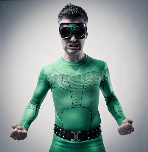 Funny superhero snarling Stock photo © stokkete