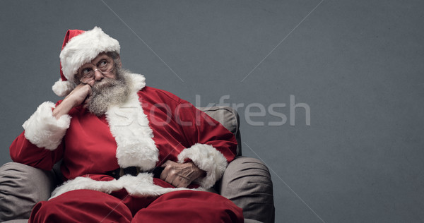 Stock foto: Faul · warten · Weihnachten · müde