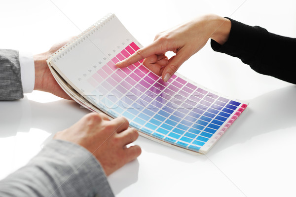 woman Choosing color from color scale Stock photo © stokkete