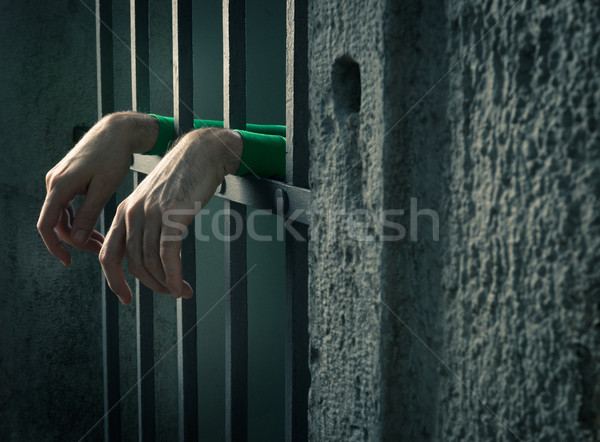 Man in jail hands close-up Stock photo © stokkete