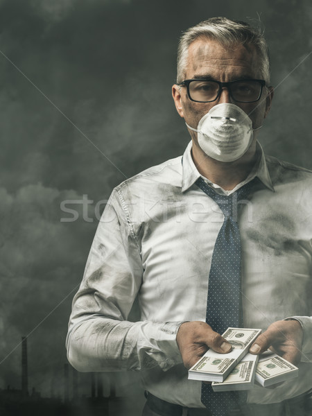 Bestechung Verschmutzung wirtschaftlich gierig Business Executive Stock foto © stokkete