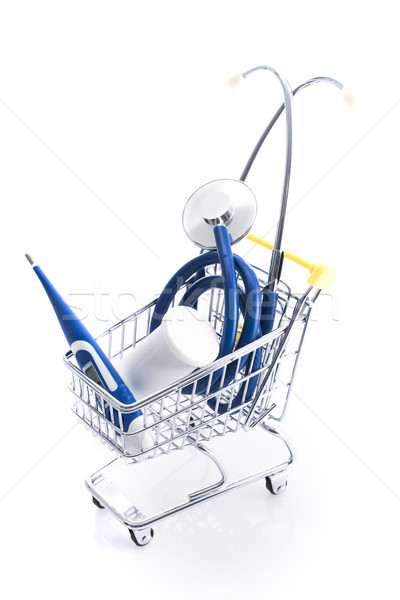 Medical equipment supplies in a shopping cart Stock photo © stokkete