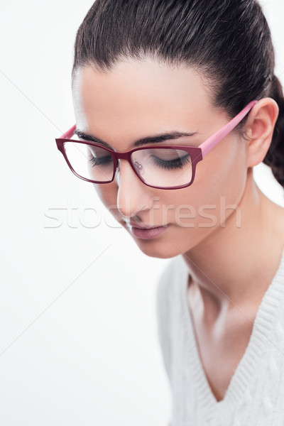 Foto d'archivio: Giovani · femminile · modello · indossare · moda · occhiali