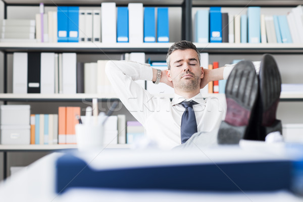 Businessman sleeping in the office Stock photo © stokkete