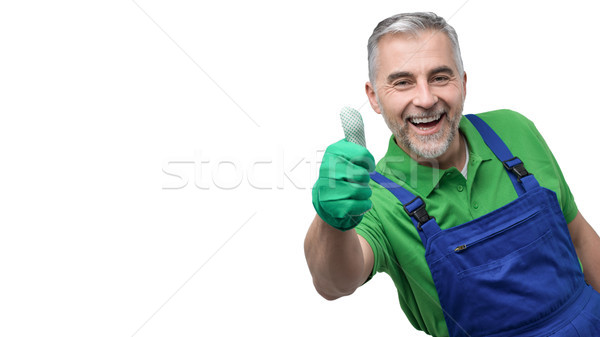 Happy professional gardener giving a thumbs up Stock photo © stokkete