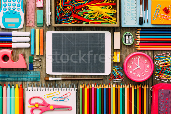 Iskola technológia vissza az iskolába szalag digitális érintőképernyő Stock fotó © stokkete