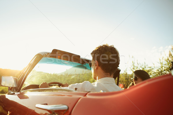 Casal condução carro verão Foto stock © stokkete