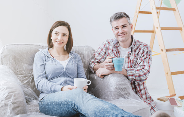 Couple doing home renovations Stock photo © stokkete