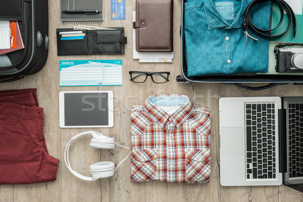 [[stock_photo]]: Prêt · voyage · valise