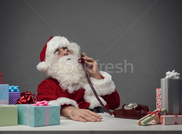 Noel baba telefon sakin Noel hediyeler Stok fotoğraf © stokkete