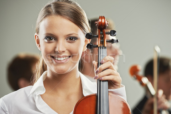 Música clássica retrato belo feminino violinista Foto stock © stokkete