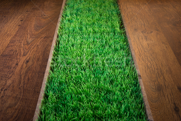 Giardinaggio verde lussureggiante erba artificiale buio Foto d'archivio © stokkete