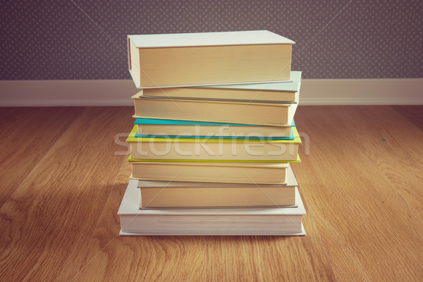 Stack of books on the floor Stock photo © stokkete