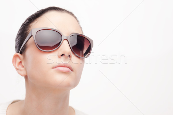 Foto d'archivio: Giovani · moda · modello · occhiali · da · sole · femminile · indossare