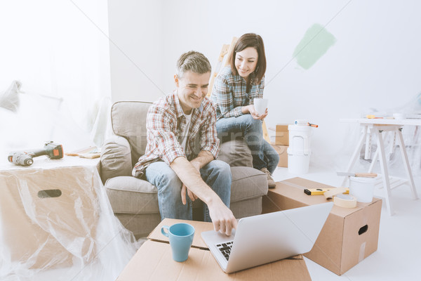 Couple moving into their new house Stock photo © stokkete