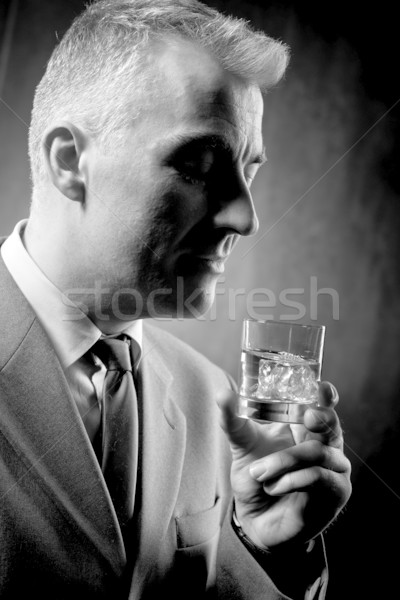 Vintage бизнесмен стекла виски темно Сток-фото © stokkete