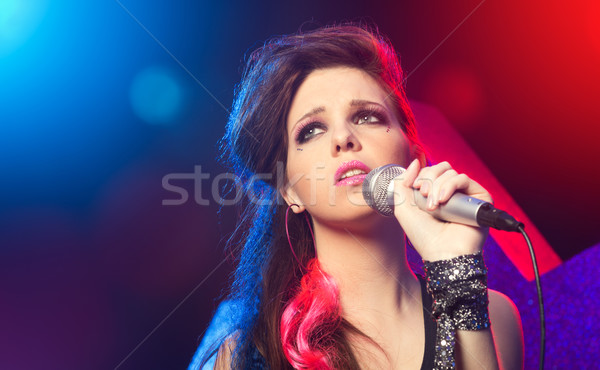 Pop star chanter stade jeunes fille [[stock_photo]] © stokkete