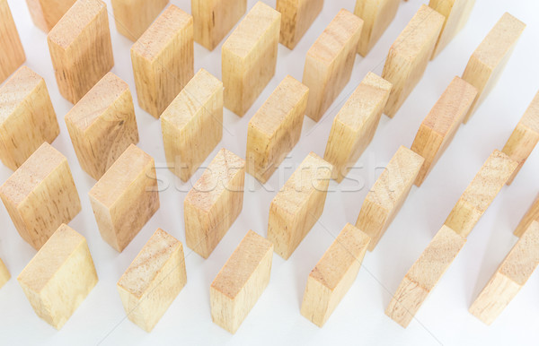 Row wooden domino Stock photo © stoonn