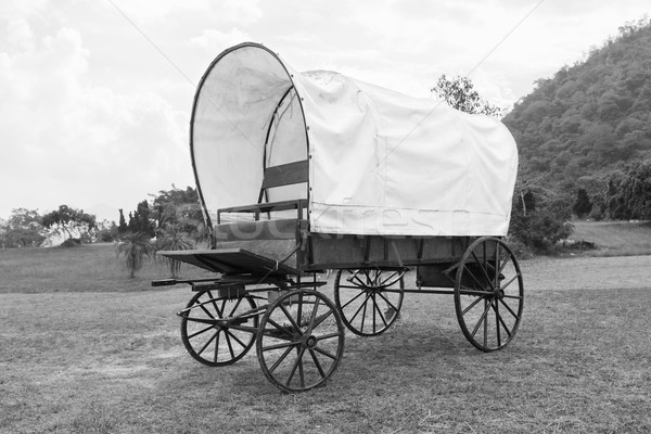  Black & White Covered wagon  Stock photo © stoonn