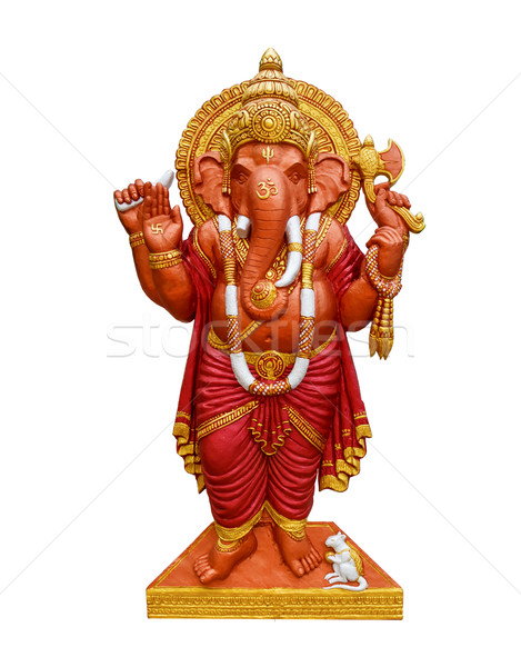 Elefant dumnezeu roşu piatră aur scrie Imagine de stoc © stoonn