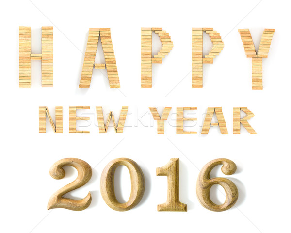 Stock photo: 2016 New Year in shape from wooden