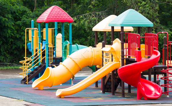 Kleurrijk speeltuin uitrusting outdoor park stad Stockfoto © stoonn