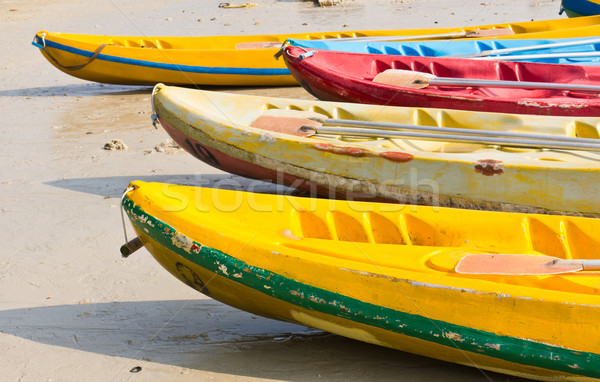 Old Colourful kayaks  Stock photo © stoonn