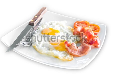 Zdjęcia stock: śniadanie · jaj · boczek · rano · żywności · restauracji