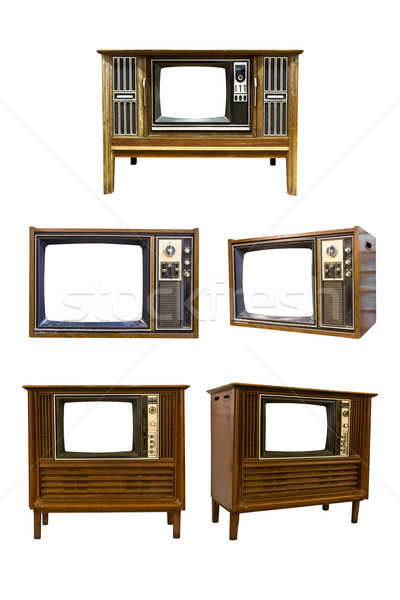 レトロな ヴィンテージ テレビ 白 技術 映画 ストックフォト © stoonn