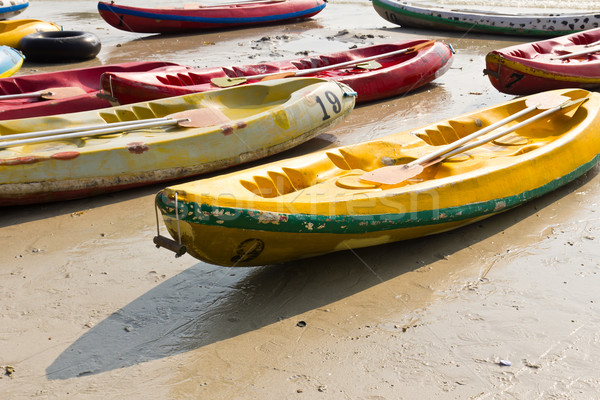 Old Colourful kayaks  Stock photo © stoonn