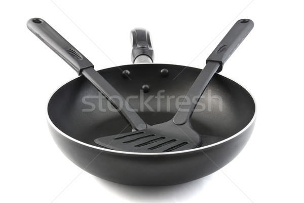 Pan with handle and Spade of frying pan  Stock photo © stoonn