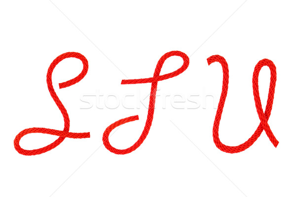 Rouge fibre corde forme lettre navire [[stock_photo]] © stoonn